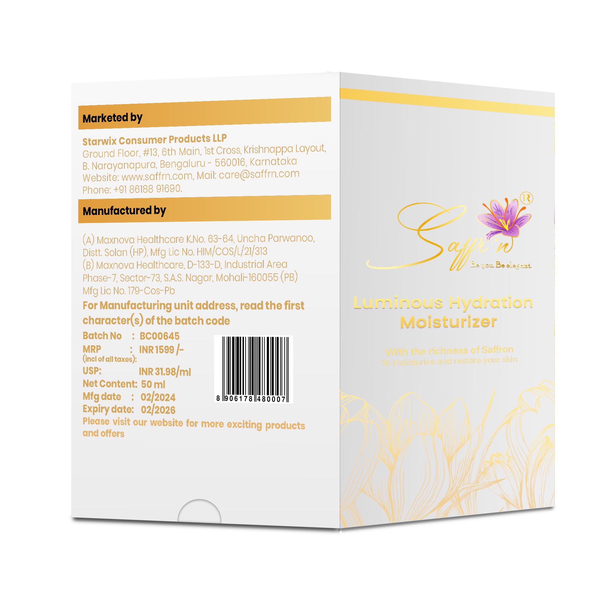 Saffr'n Luminous Hydration Moisturizer