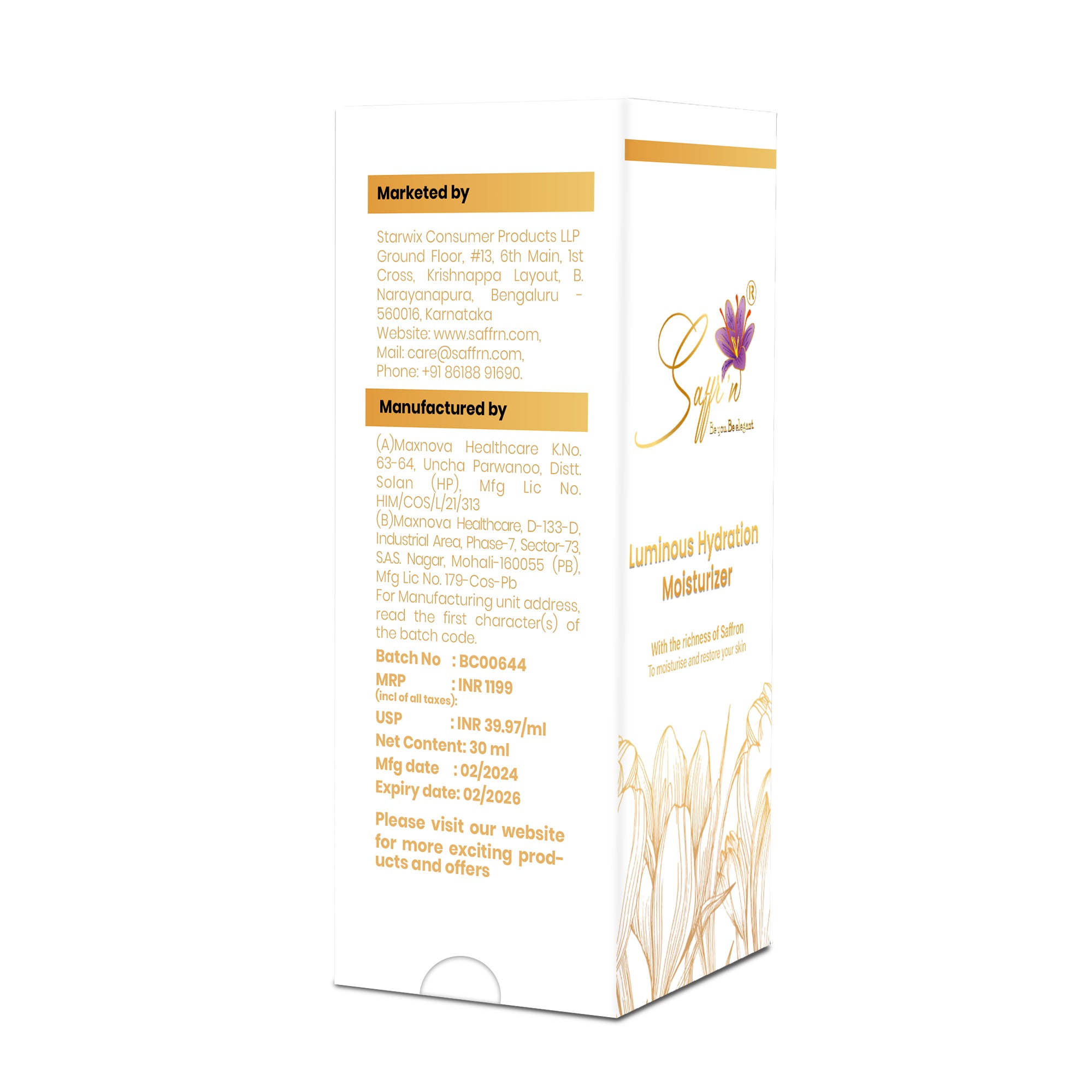 Saffr'n Luminous Hydration Moisturizer